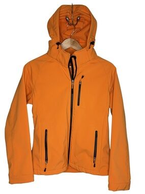 Alpine Cotton Softshell Jacket Women’s L Orange Hooded Full Zip‎ Outdoor
